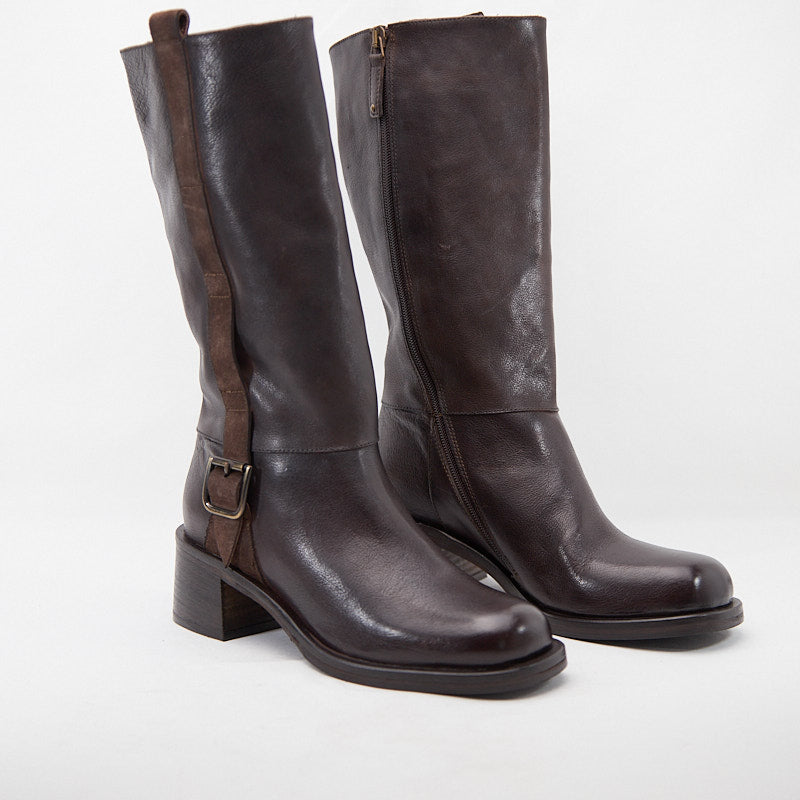 Lyra - Stivale con zip in pelle di bufalo e camoscio - HUNDRED100®