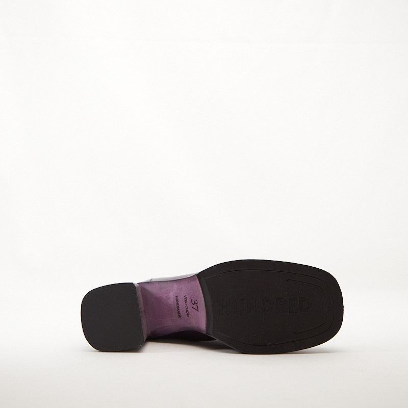 TYRA - Stivaletto con zip in pelle di vitello - HUNDRED100® (Marrone/Viola/Nero)
