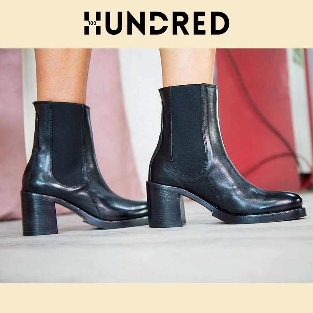 CINZEL NERO - Women's Buffalo Leather Chelsea Boot - HUNDRED100®