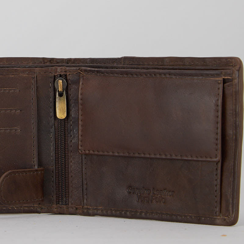 HNDWALLET02 - Men's Wallet in Garment Dyed Buffalo Leather - HUNDRED100®