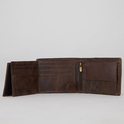 HNDWALLET02 - Men's Wallet in Garment Dyed Buffalo Leather - HUNDRED100®
