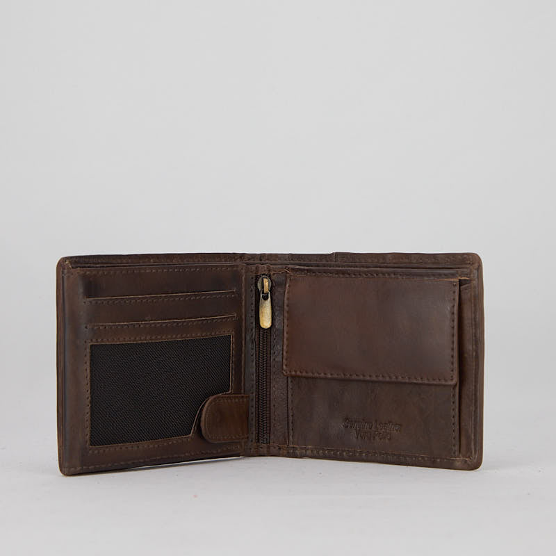 HNDWALLET02 - Men's Wallet in Garment Dyed Buffalo Leather - HUNDRED100®