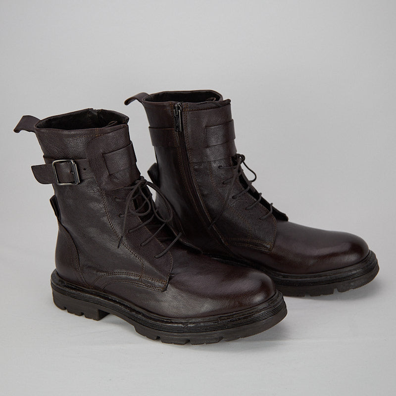 GOTHIC TESTA DI MORO - Men's Lace-up Ankle Boot in Buffalo Leather - HUNDRED100®