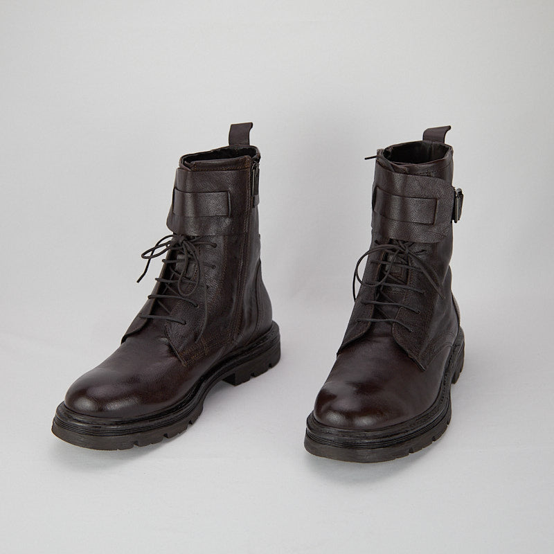 GOTHIC TESTA DI MORO - Men's Lace-up Ankle Boot in Buffalo Leather - HUNDRED100®