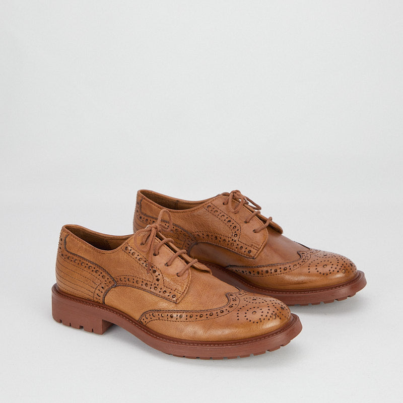 LARISSA WHISKEY - Women's Lace-up Derby in Buffalo leather - HUNDRED100®