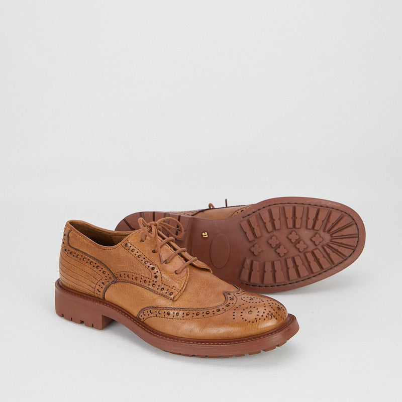 LARISSA WHISKEY - Women's Lace-up Derby in Buffalo leather - HUNDRED100®