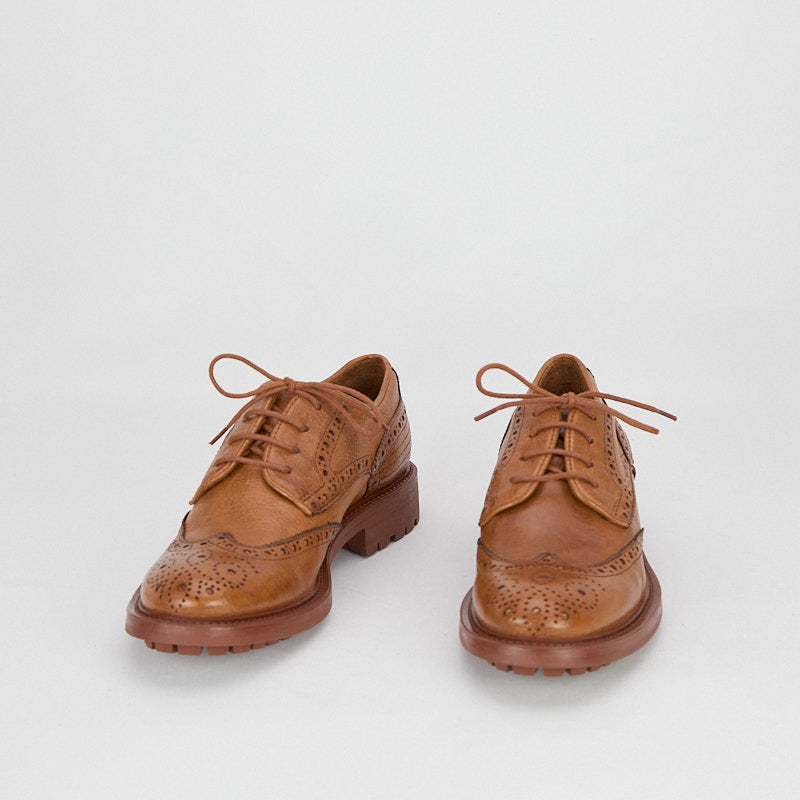 LARISSA WHISKEY - Women's Lace-up Derby in Buffalo leather - HUNDRED100®