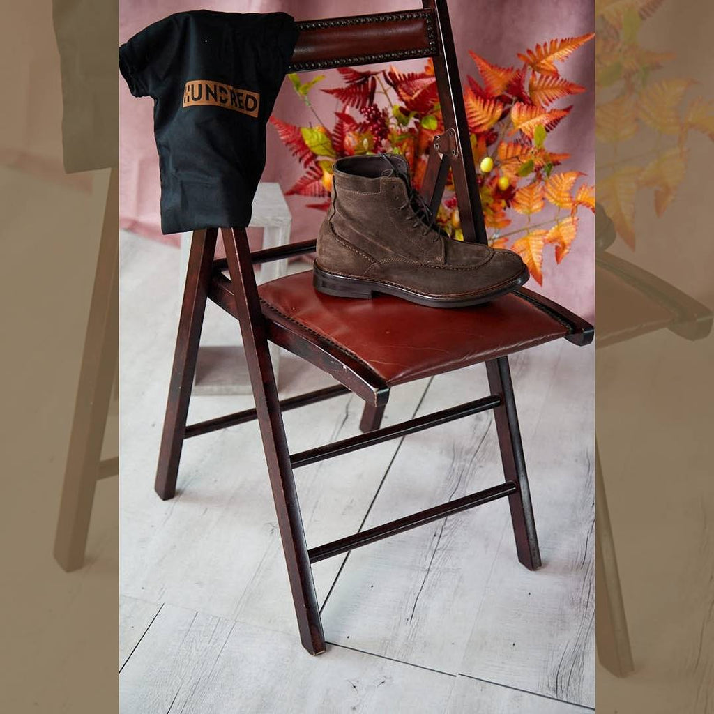 CHESTER EBANO - Stivaletto Stringato Uomo in Camoscio - HUNDRED100® - HUNDRED100