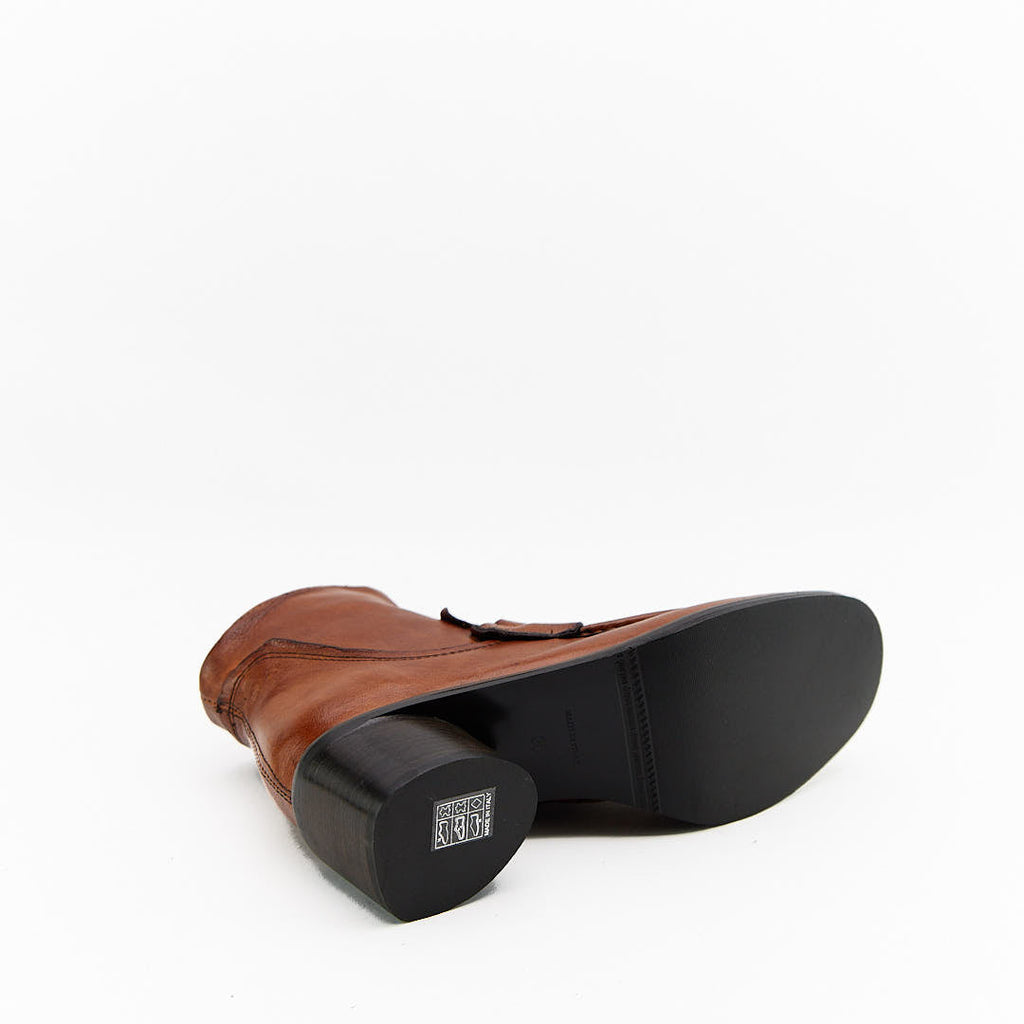 GEOMETRIC CUOIO - Stivaletto con Zip Donna in Pelle di Bufalo Tinto in Capo - HUNDRED100® - HUNDRED100