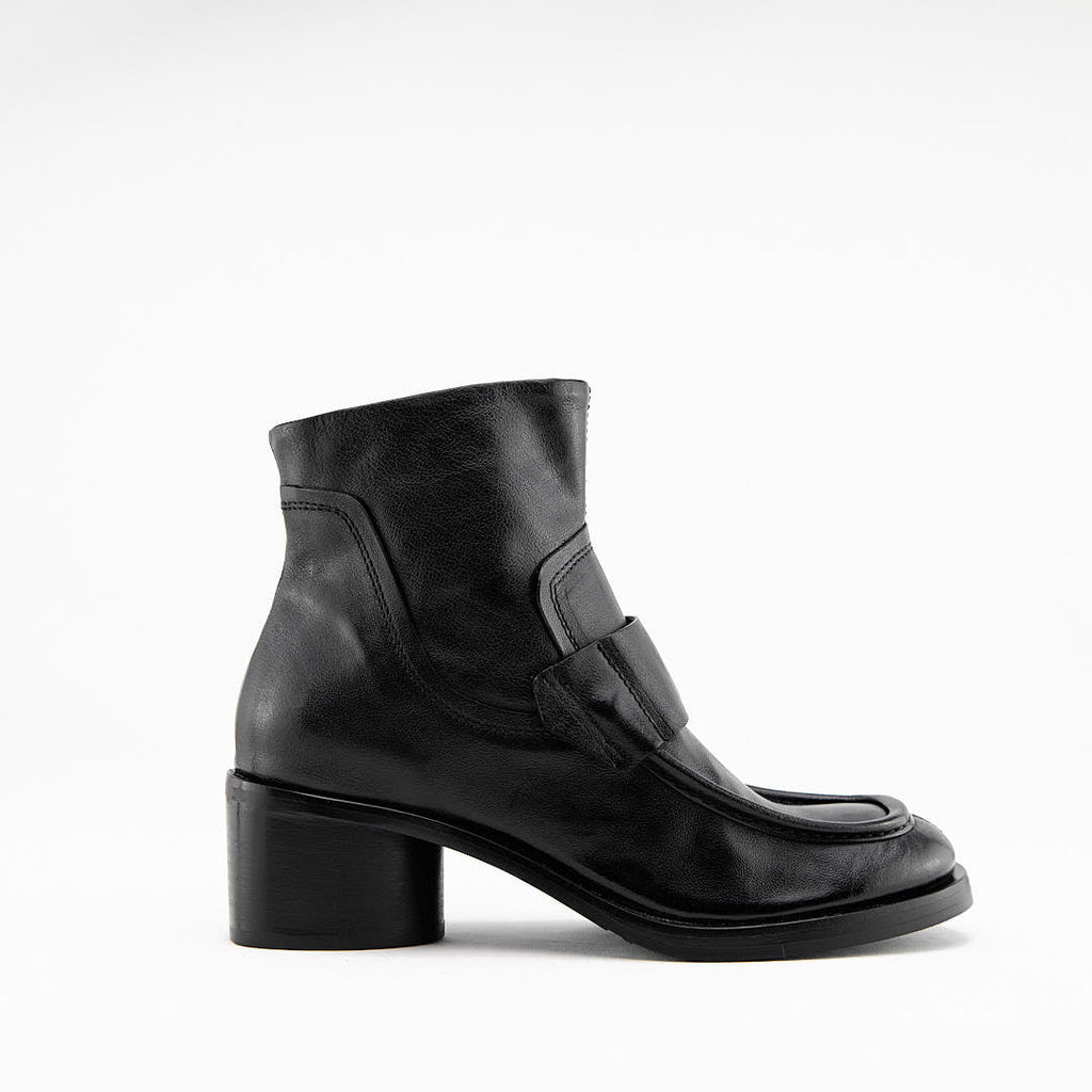 GEOMETRIC NERO- Stivaletto con Zip Donna in Pelle di Bufalo  - HUNDRED100® - HUNDRED100