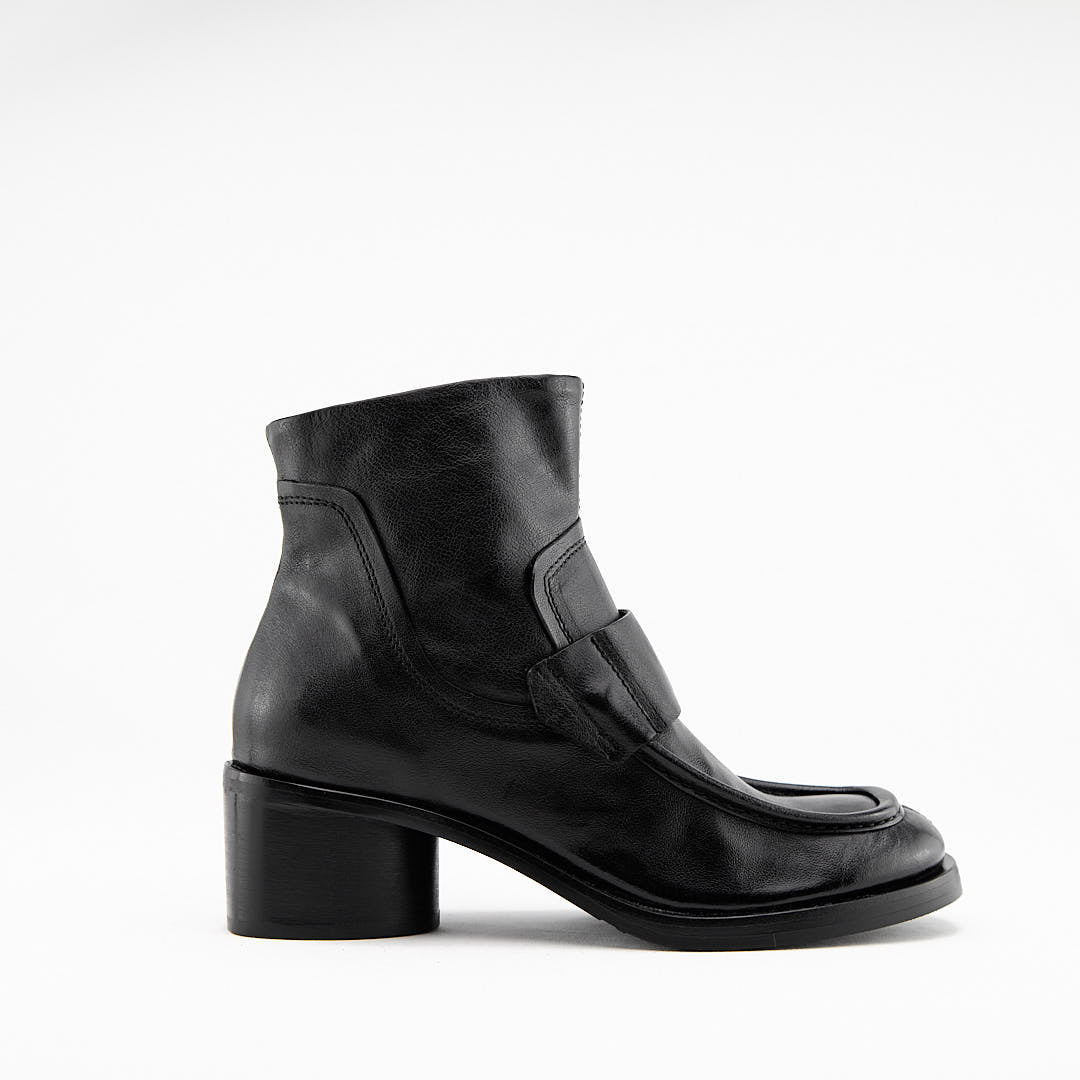 GEOMETRIC NERO- Stivaletto con Zip Donna in Pelle di Bufalo  - HUNDRED100® - HUNDRED100