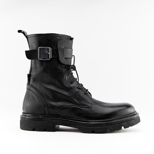 GOTHIC NERO - Stivaletto Stringato Uomo in Pelle di Bufalo - HUNDRED100® - HUNDRED100