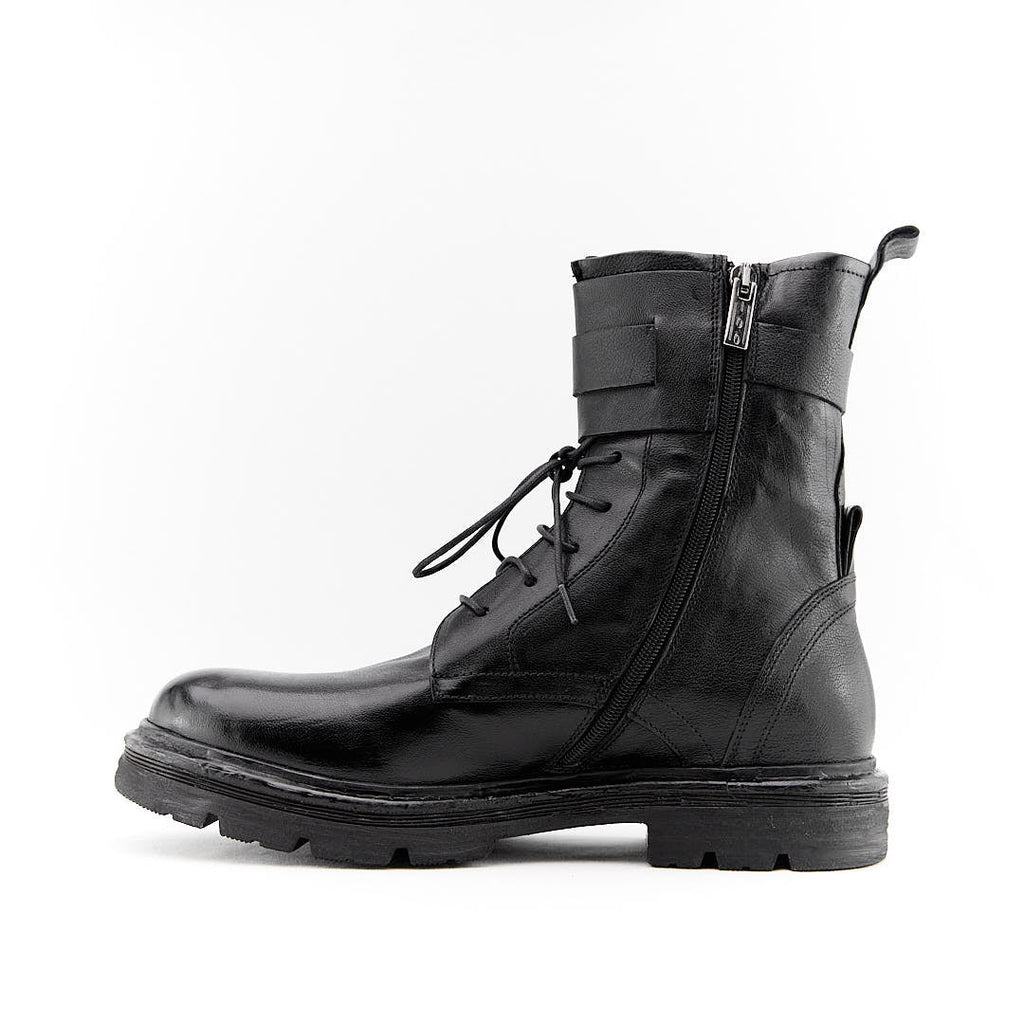 GOTHIC NERO - Stivaletto Stringato Uomo in Pelle di Bufalo - HUNDRED100® - HUNDRED100