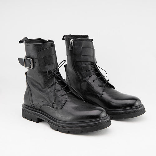 GOTHIC NERO - Stivaletto Stringato Uomo in Pelle di Bufalo - HUNDRED100® - HUNDRED100