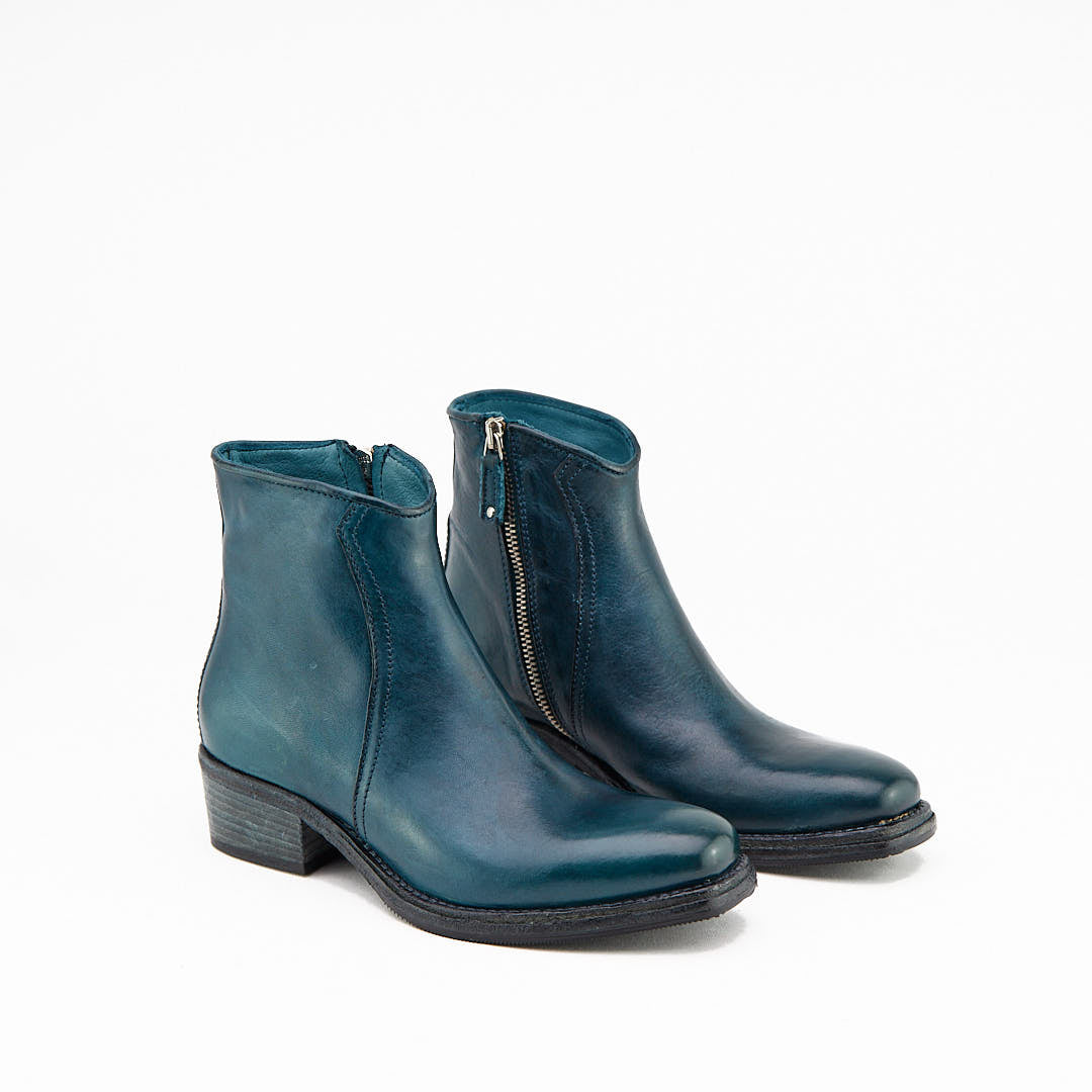 INDAM PETROLIO - Stivaletto con Zip Donna in Pelle di Vitello Vegetale - HUNDRED100® - HUNDRED100