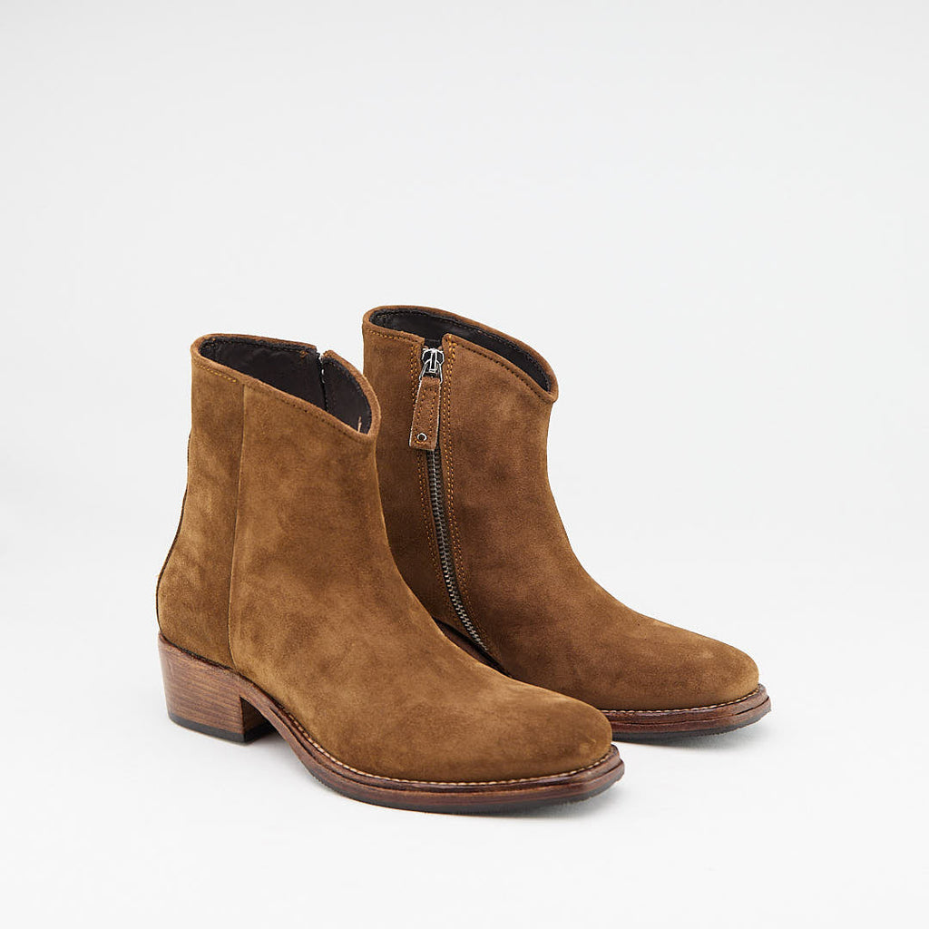 JOSEFIN TABACCO - Stivaletto con Zip Donna in Camoscio - HUNDRED100® - HUNDRED100