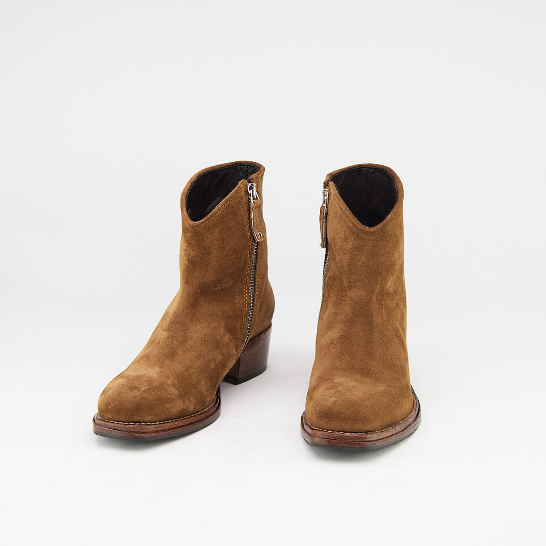 JOSEFIN TABACCO Stivaletto con Zip Donna in Camoscio HUNDRED100®