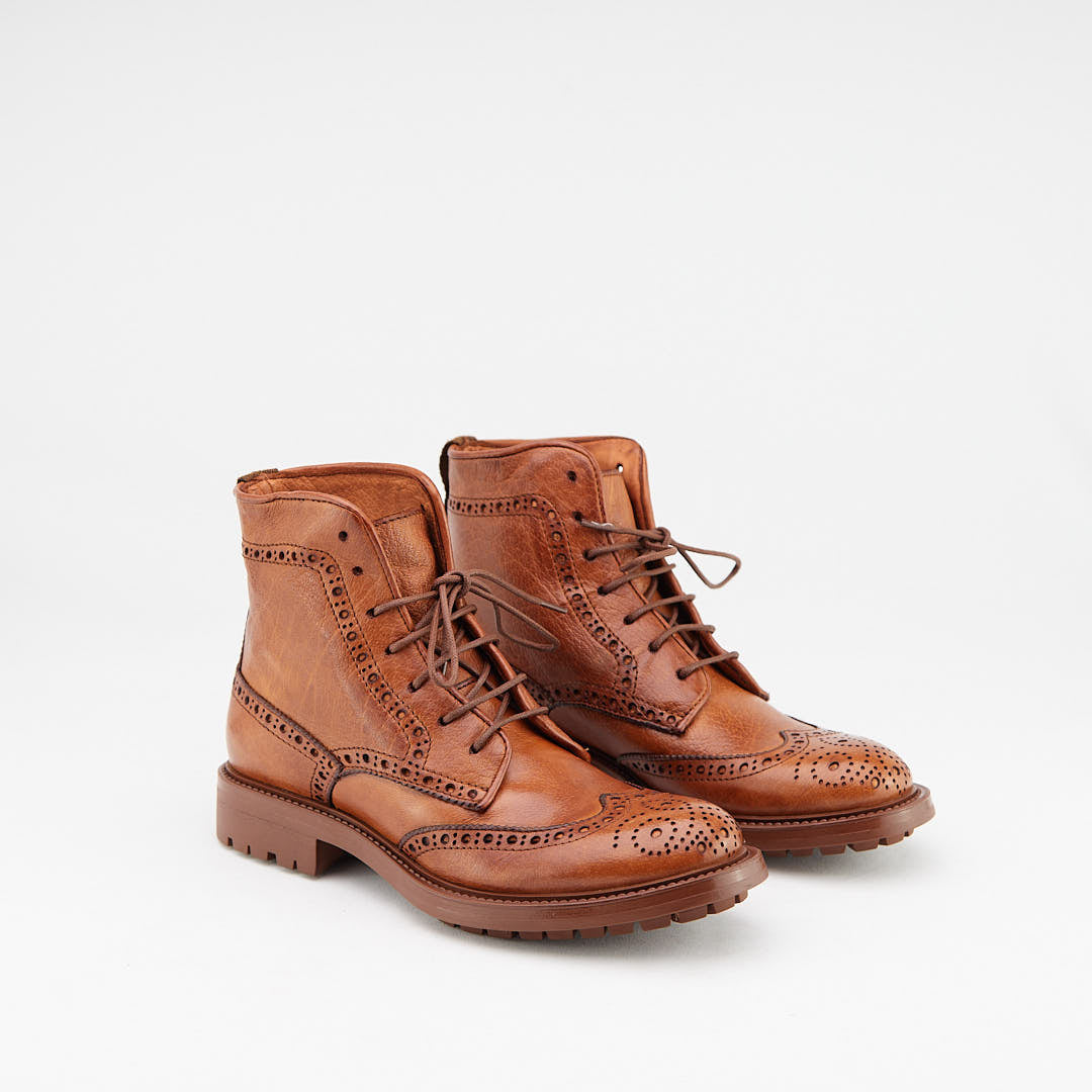 KADWA CUOIO - Stivaletto Stringato Donna in Bufalo Tinto in Capo - HUNDRED100® - HUNDRED100