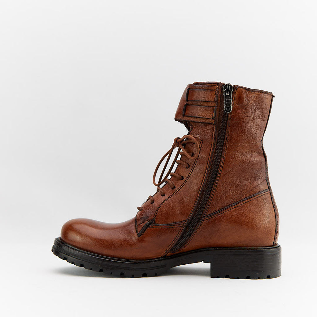 ZARID CUOIO - Stivaletto Stringato Donna in Pelle di Bufalo Tinto in Capo - HUNDRED100® - HUNDRED100