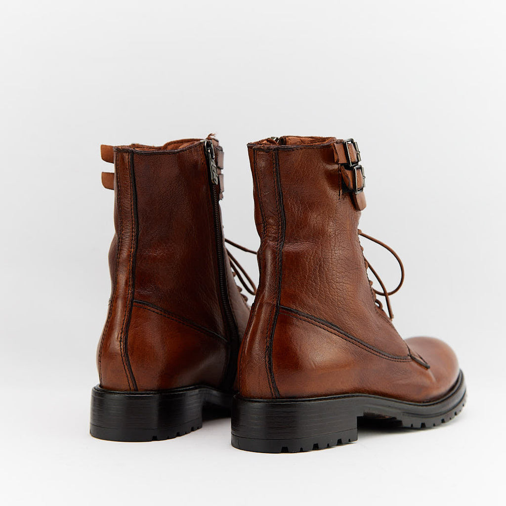 ZARID CUOIO - Stivaletto Stringato Donna in Pelle di Bufalo Tinto in Capo - HUNDRED100® - HUNDRED100