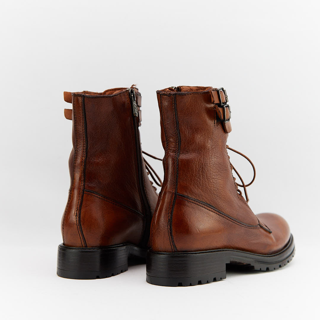 ZARID CUOIO - Stivaletto Stringato Donna in Pelle di Bufalo Tinto in Capo - HUNDRED100® - HUNDRED100