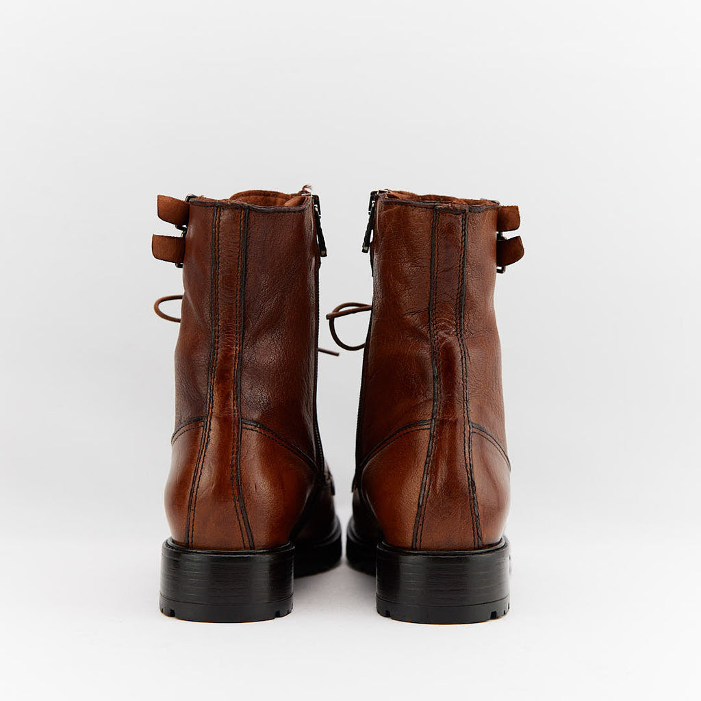 ZARID CUOIO - Stivaletto Stringato Donna in Pelle di Bufalo Tinto in Capo - HUNDRED100® - HUNDRED100
